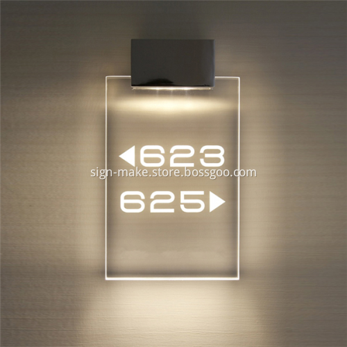 LED Illuminated Acrylic Hotel Room Numbers